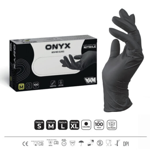 Guanti monouso ONYX in nitrile taglia Mconf.100pz
